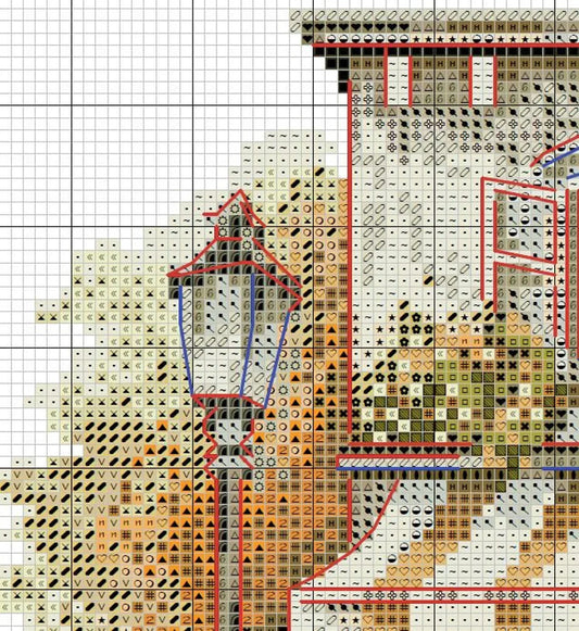 Autumn Cafe PDF Pattern Cross Stitch Nature House Town Embroidery Instant Digital Download