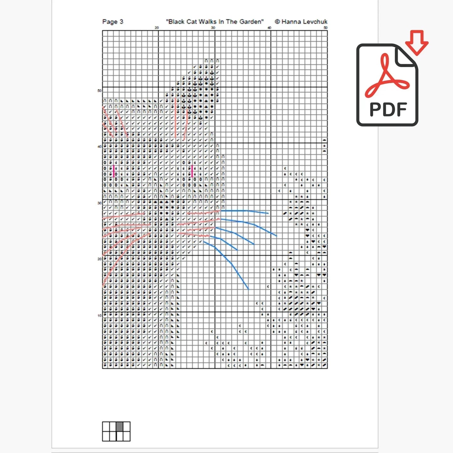 Set of Two Black Cat Cross Stitch Pattern, Cat Cross Stitch, punto de cruz, Cross Stitch Pattern Flower, punto de cruz