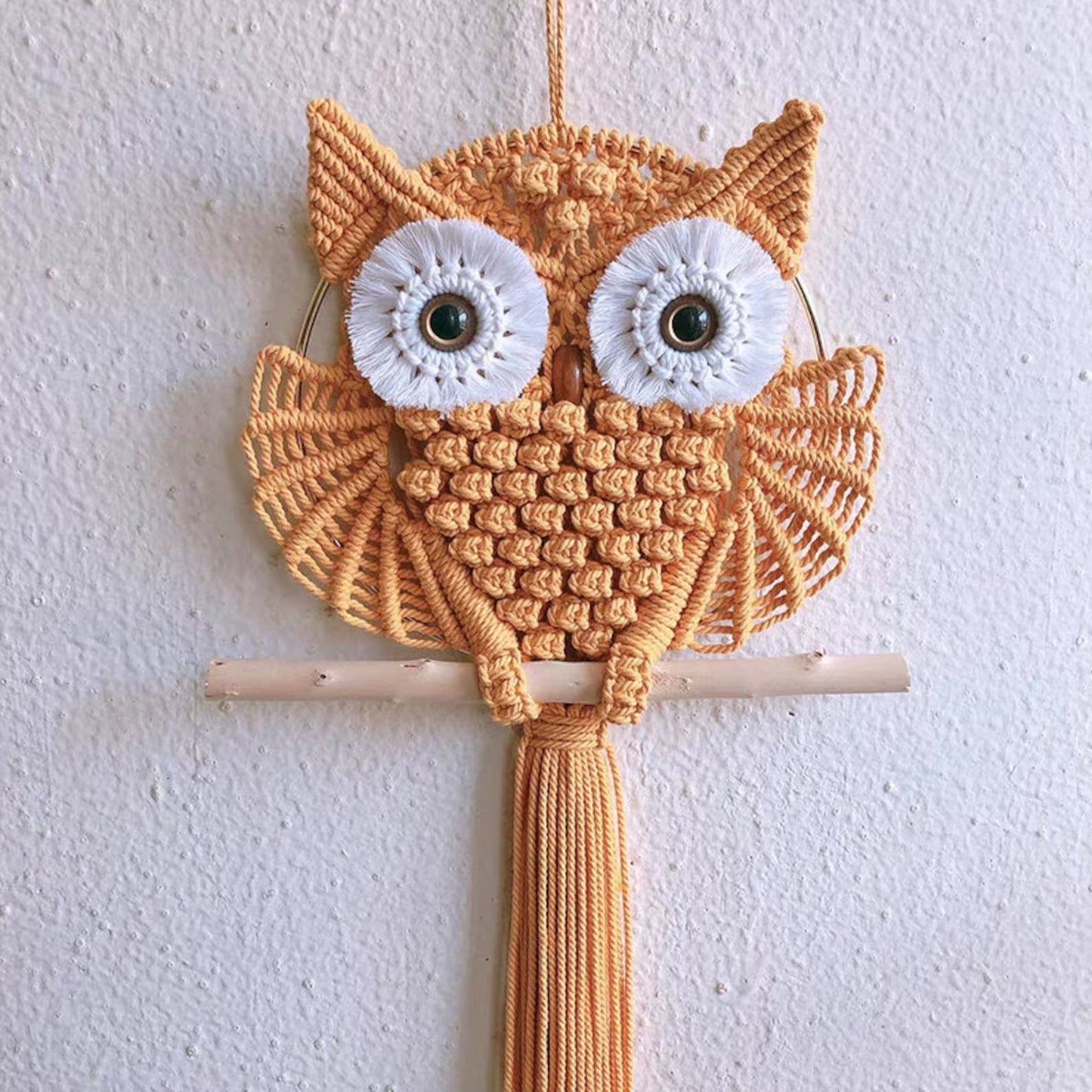 Beginner Level / PDF Macrmae Patterns for Owl Wall Hanging / Pdf Tutorial for How to Macrame Owl Hanging, Macrame PDF Instruction