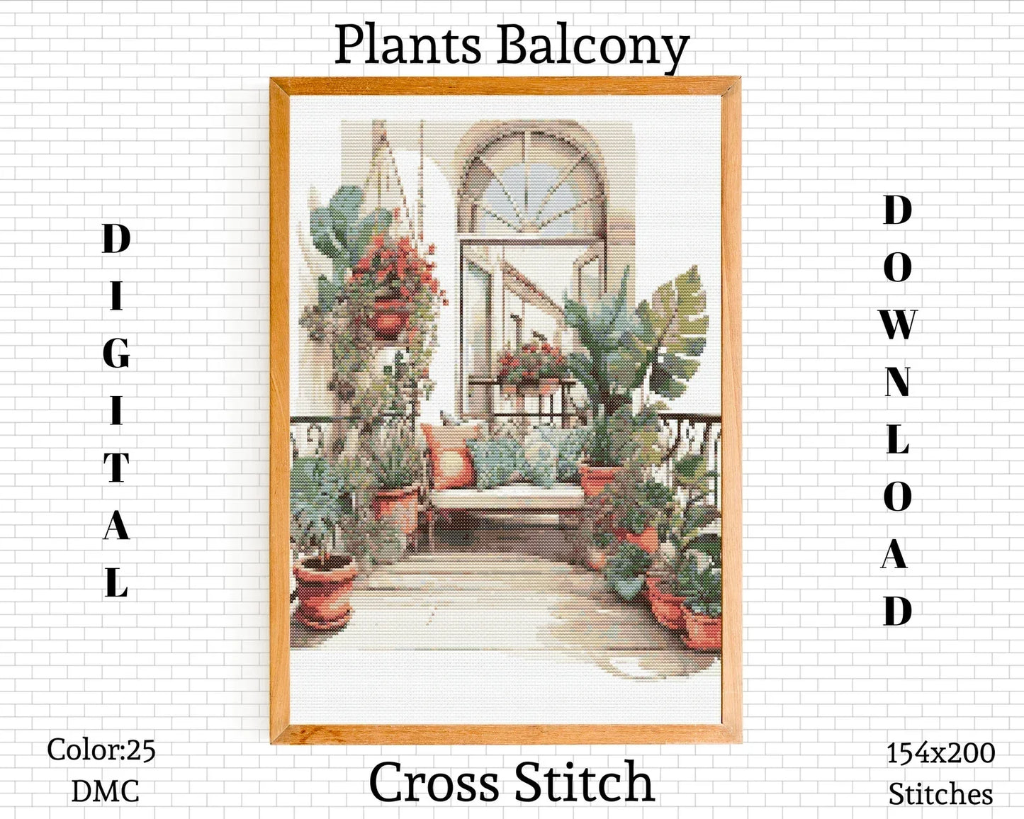 Plants Cross Stitch Pattern | Cactus Cross Stitch | Plants Embroidery Pattern | Boho Cross Stitch | Home Cross Stitch | Instant Download PDF