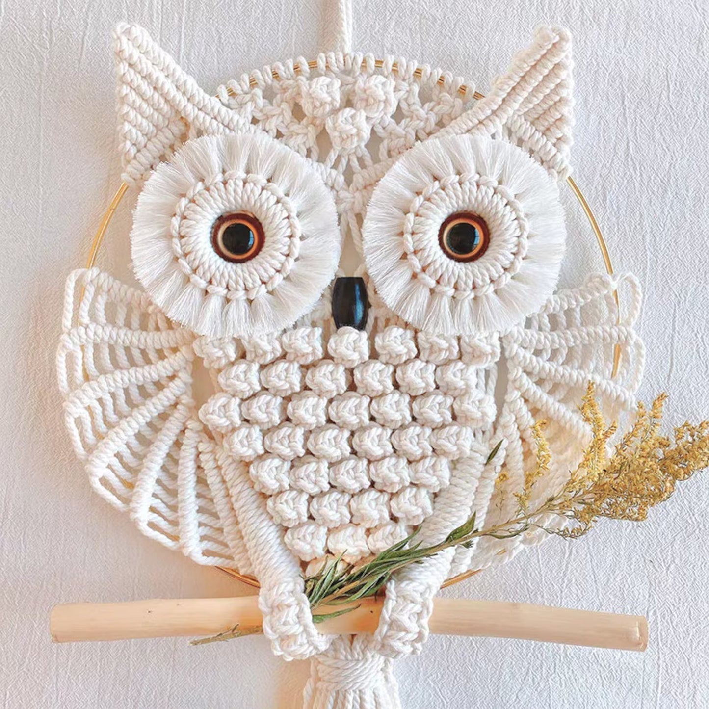 Beginner Level / PDF Macrmae Patterns for Owl Wall Hanging / Pdf Tutorial for How to Macrame Owl Hanging, Macrame PDF Instruction