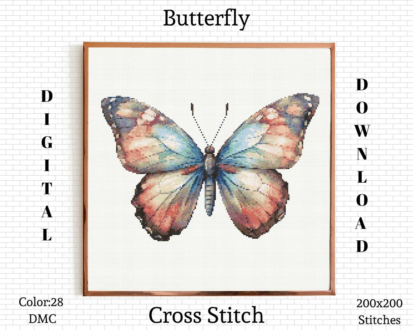 Butterfly Cross Stitch Pattern | Butterfly Embroidery Design | Butterfly Cross Stitch | Butterfly Cross Stitch Kit