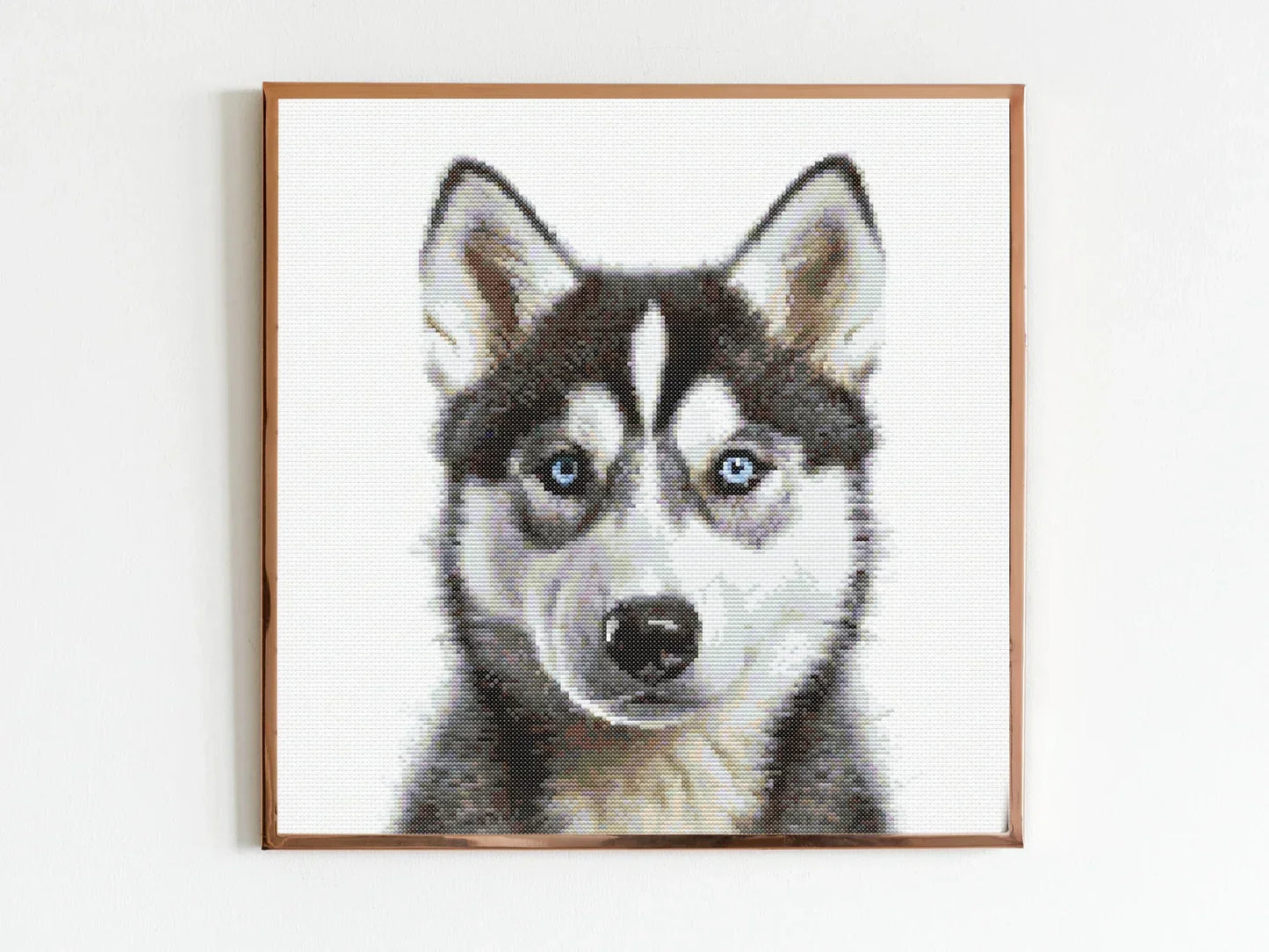 Husky Puppy Dog Cross Stitch Pattern Sewing Embroidery DMC Wildlife Africa Animal Nursery Artwork Scandi Doggo Minimal Dog Pet Gift