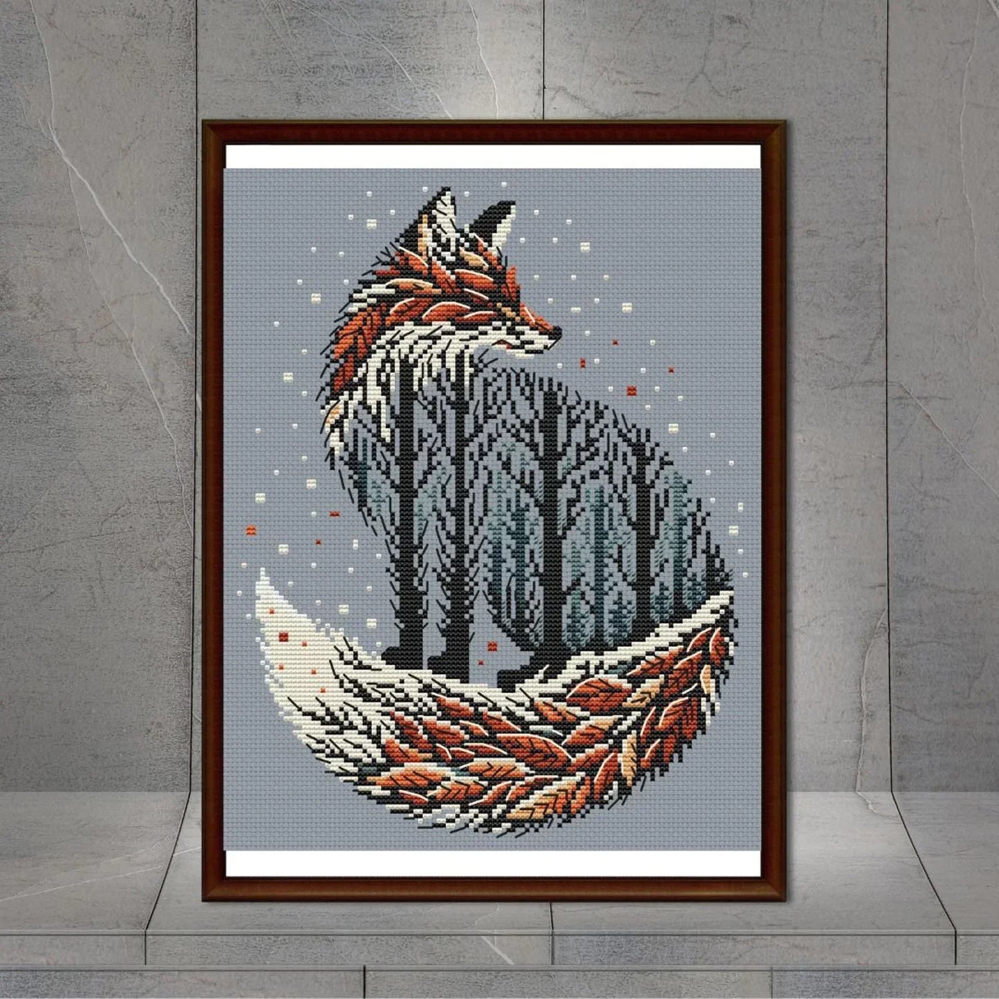 Fox Tree Cross Stitch Pattern PDF "Autumn Fox"