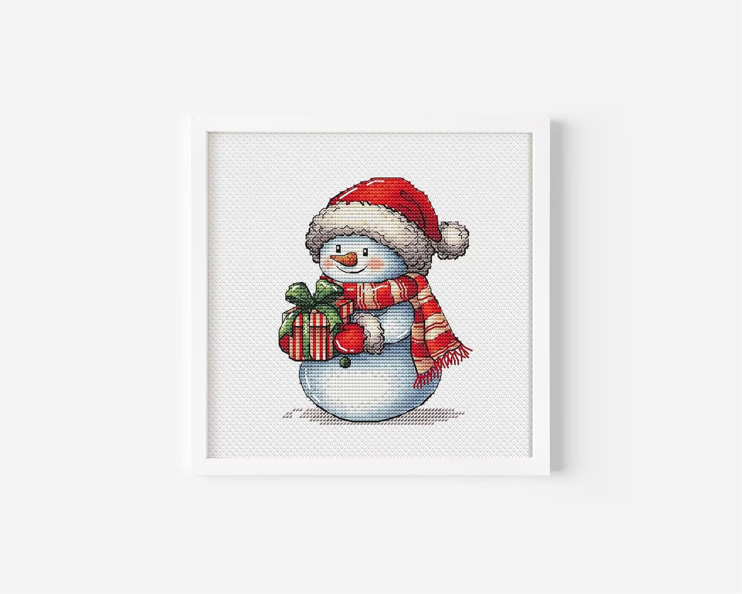 Christmas Snowman Cross Stitch Pattern PDF, Hilarious Winter Hand Embroidery Digital File
