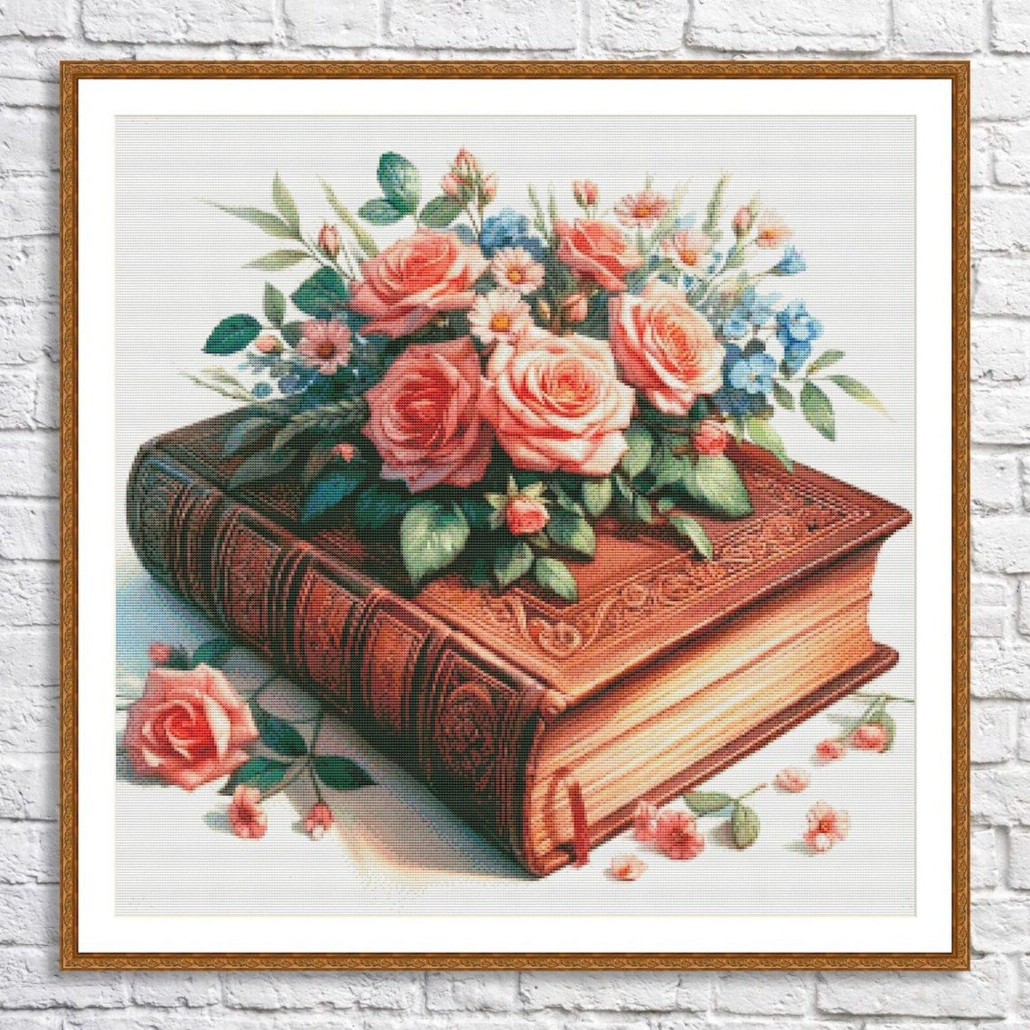 Flower Book Counted Cross Stitch Pattern Vintage floral chart Bouquet of Roses Digital Pattern PDF Red roses Embroidery Needlepoint Chart