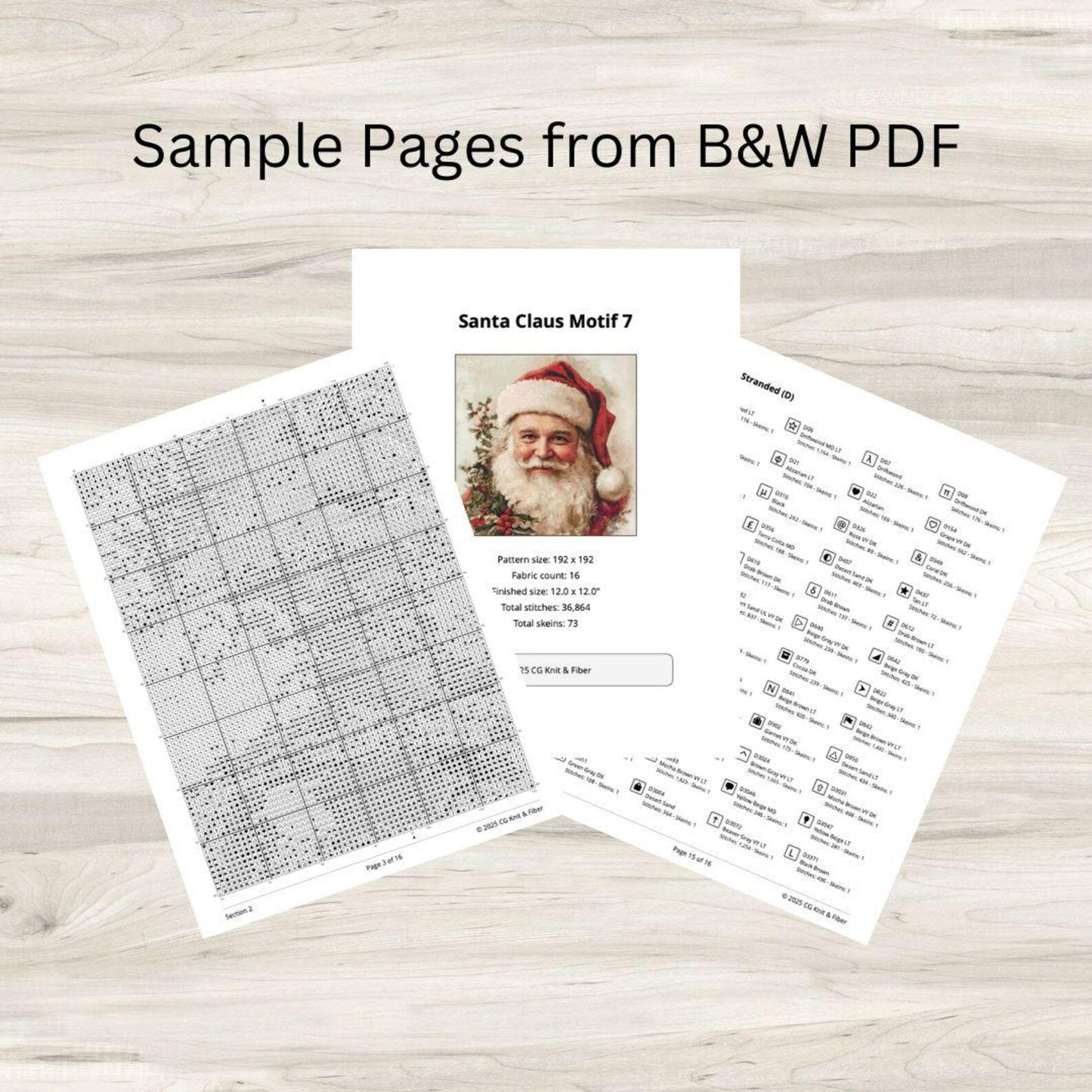 Cross Stitch Pattern: Vintage Santa Claus Motif 7 - PDF Instant Download