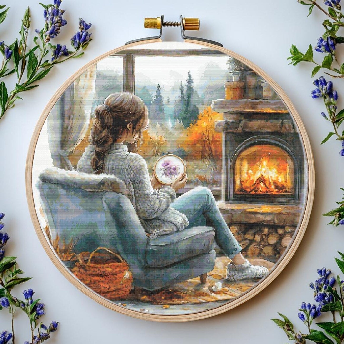 Embroidery Girl Cross Stitch Pattern: "GIRL EMBROIDERY PDF" Sewing machine cross pattern Punto de cruz Modern Cross stitch pattern