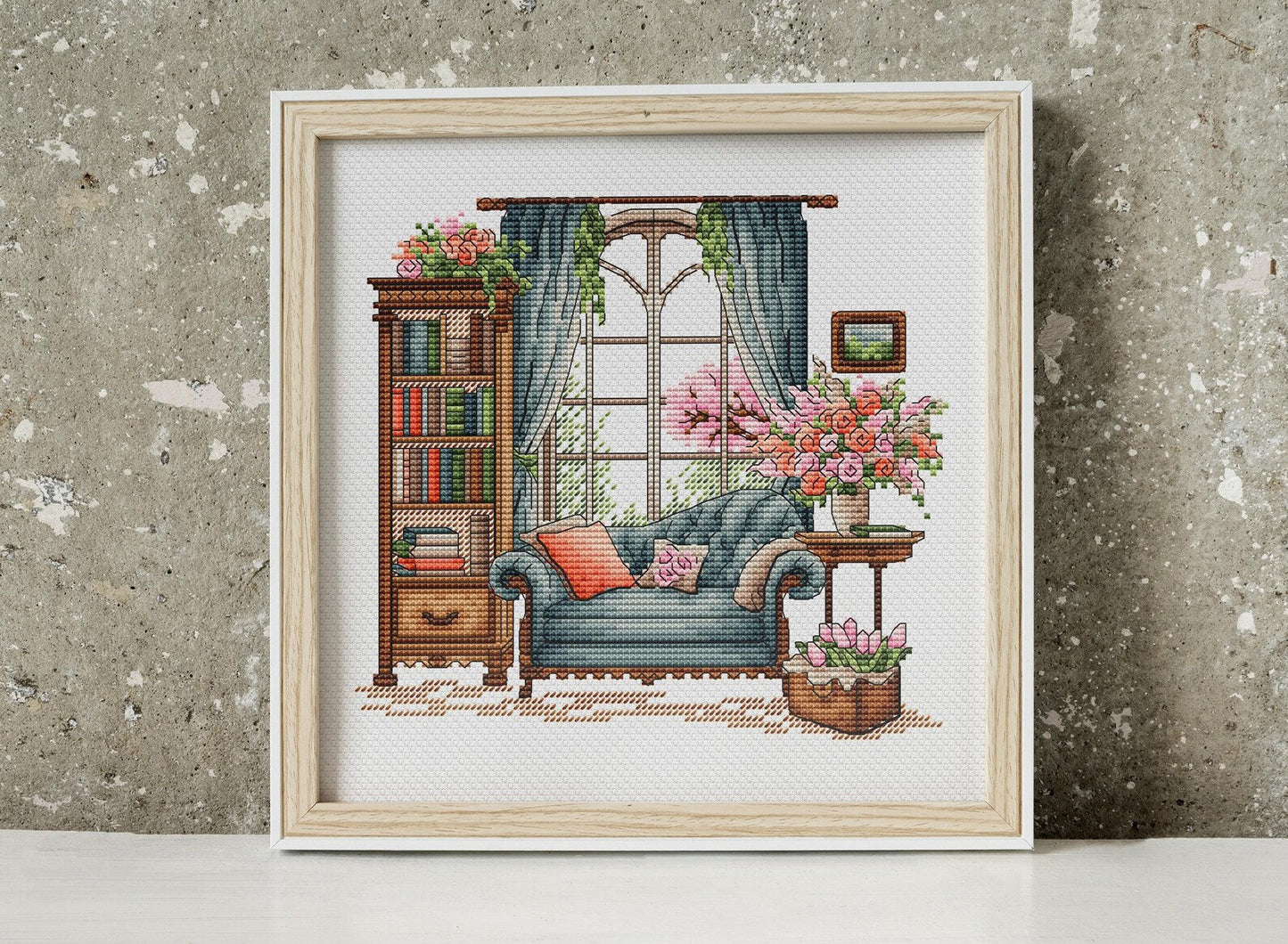 Spring Cross Stitch Pattern PDF, Spring Embroidery, Flowers Cross Stitch, Vintage Embroidery, Spring embroidery Counted Cross Stitch