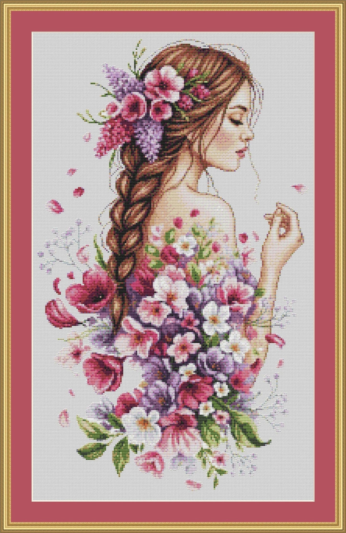 Blossoms of Grace- Counted Cross Stitch Patterns - Printable Chart PDF Format Needlework Embroidery Crafts DIY DMC color