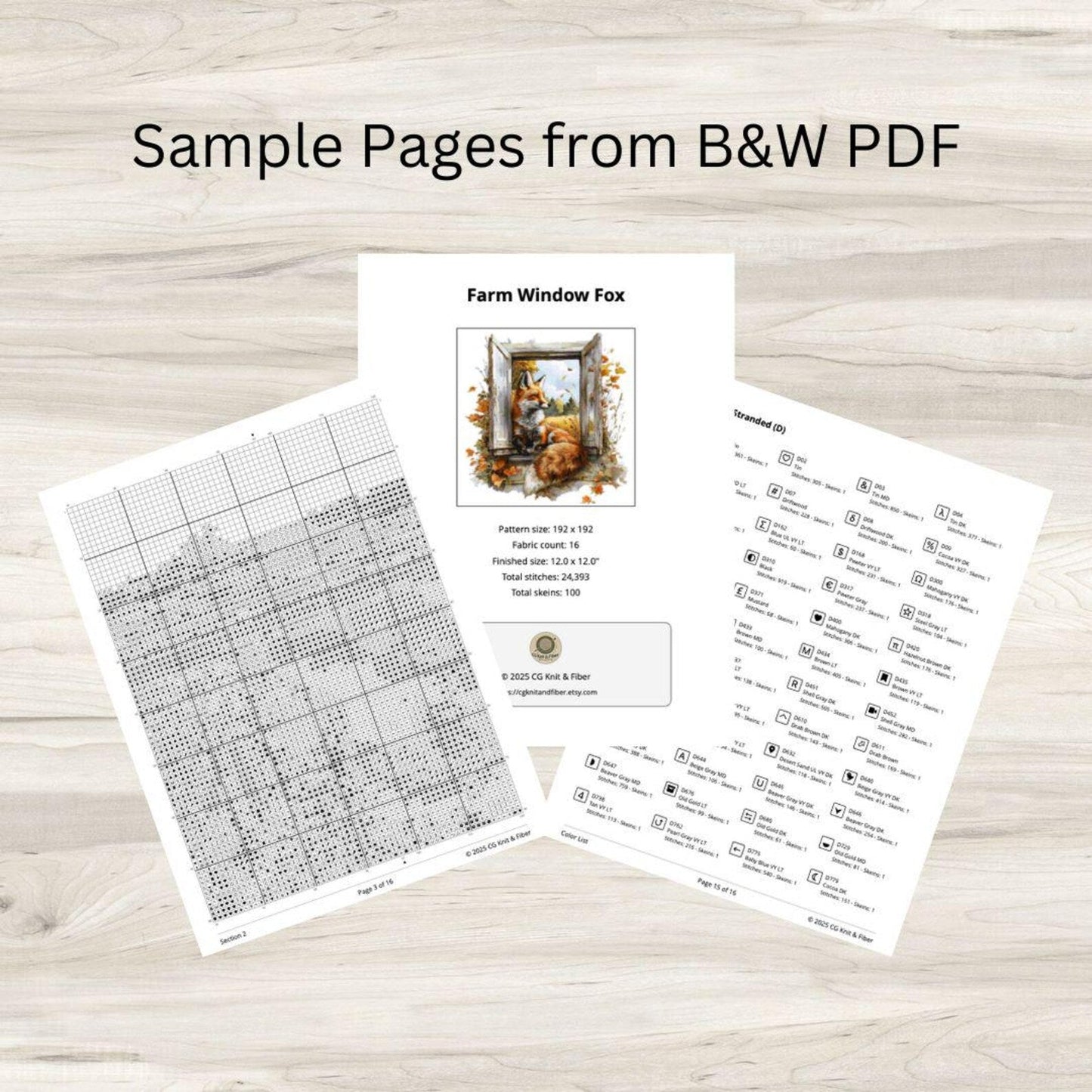 Cross Stitch Pattern: Farm Window Fox in Autumn - PDF Instant Download