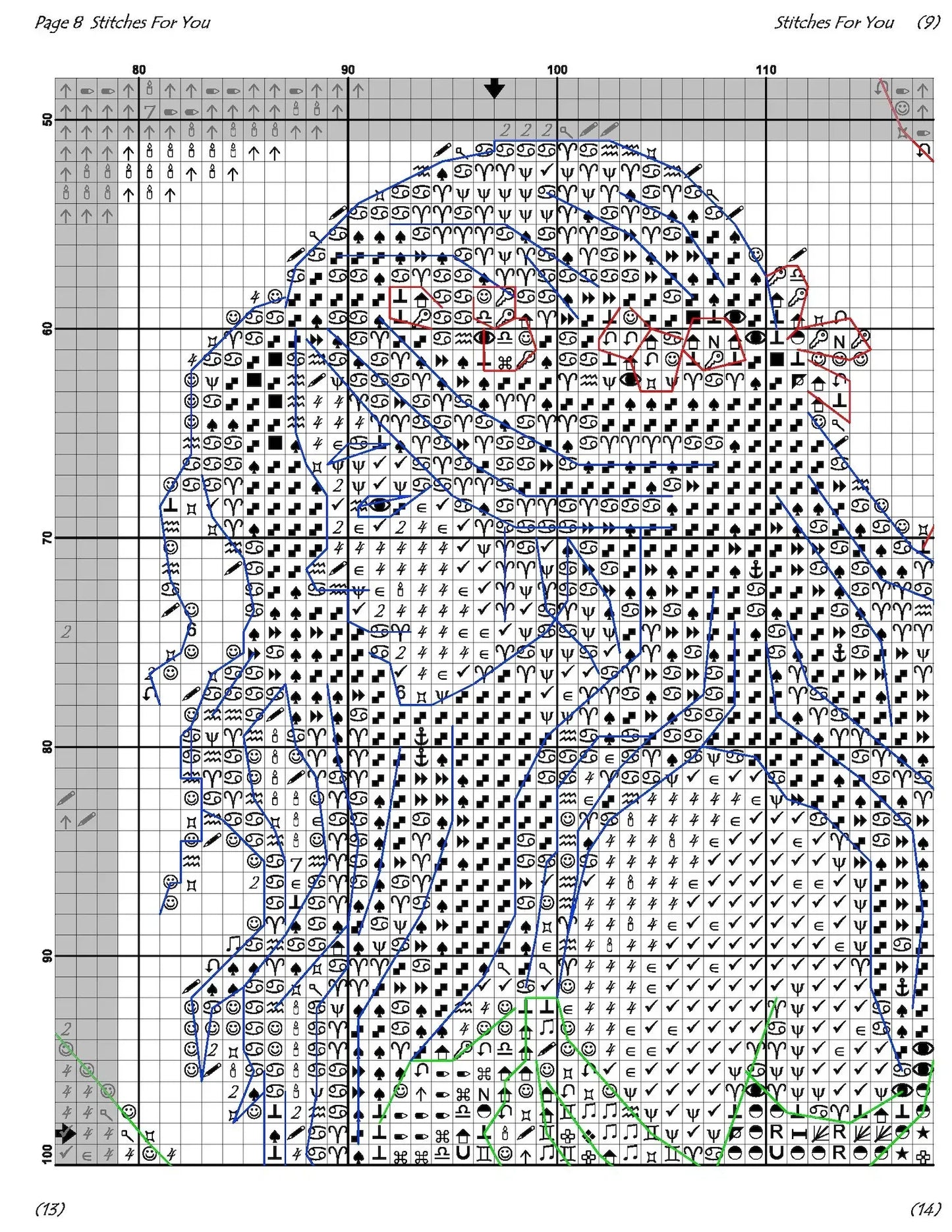 Twilight Blossoms - Cross Stitch Pattern - Printable Chart PDF Format Needlework Embroidery Crafts DIY DMC color