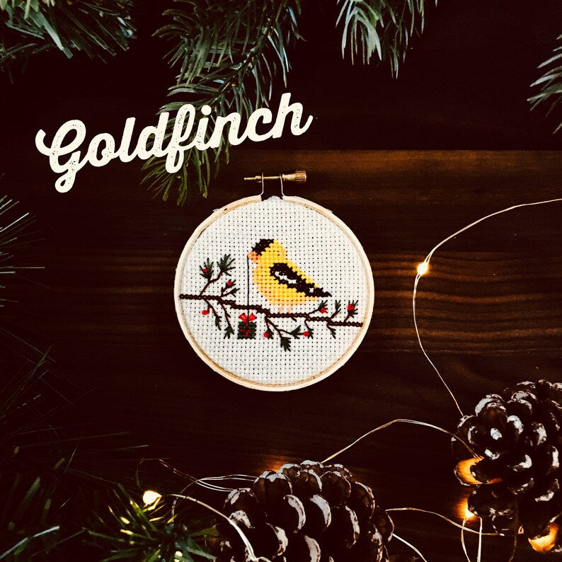 Holiday Birds Cross Stitch Pattern - 5 different designs