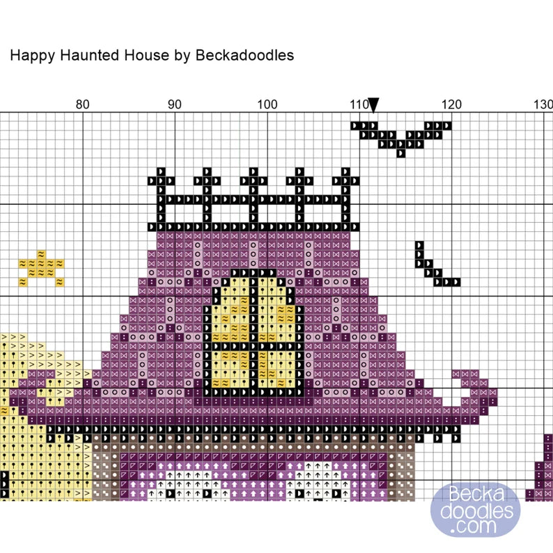 Haunted House Cross Stitch Pattern, Halloween Home Decor (Printable/Digital Pattern) Instant Download