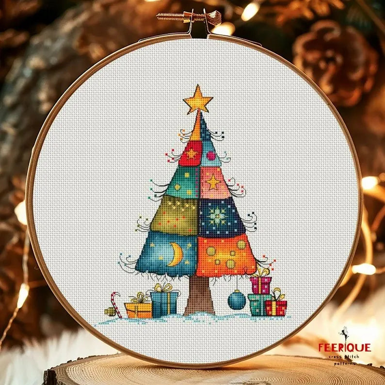 Set of 3 Humorous Christmas Cross Stitch Patterns - Santa, Reindeer, & Christmas Tree, Funny Grandfather Frost, Reindeer, Digital PDF Chart