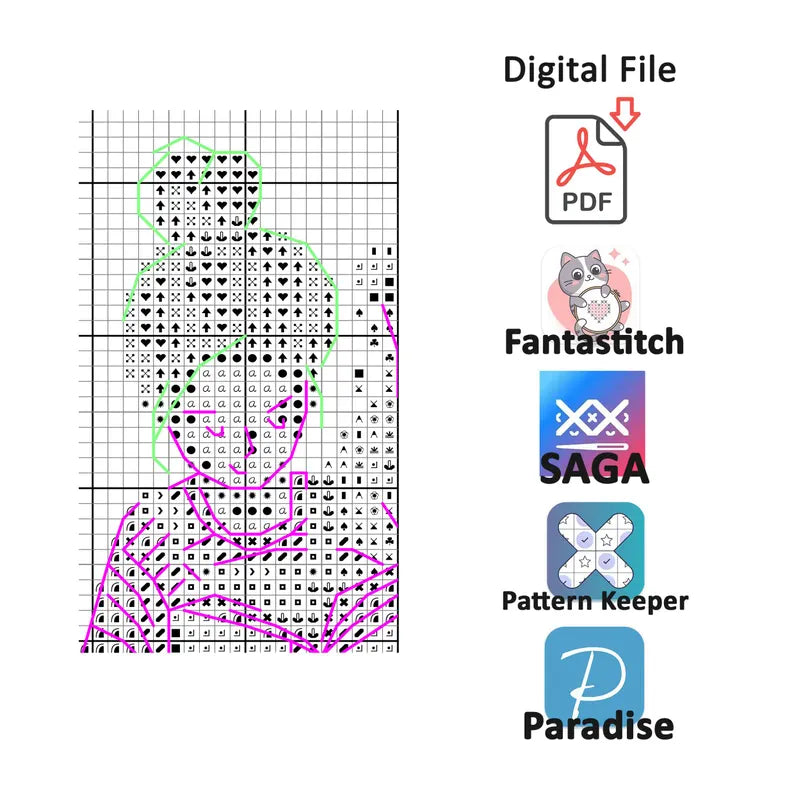 Set of Two Book Lover Bookmark Cross Stitch Pattern, PDF Download