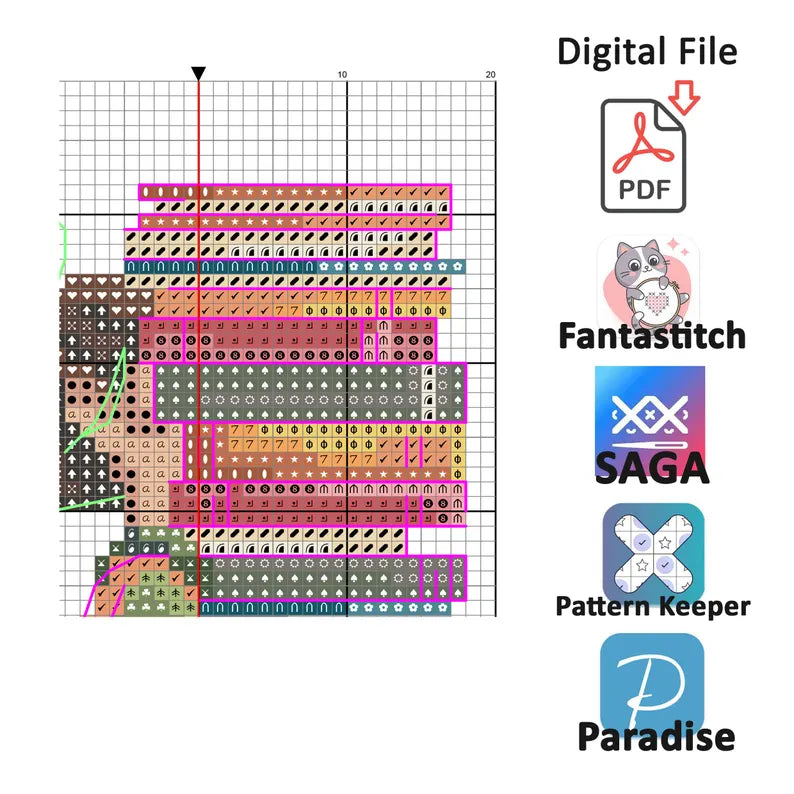 Set of Two Book Lover Bookmark Cross Stitch Pattern, PDF Download